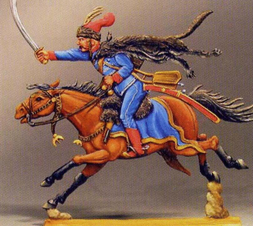 Blue King Hussar Charging w/sword extended